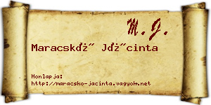Maracskó Jácinta névjegykártya